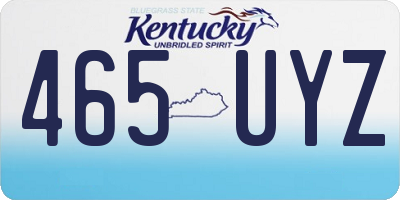 KY license plate 465UYZ