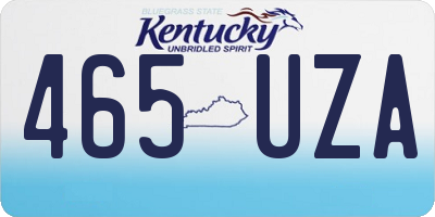 KY license plate 465UZA