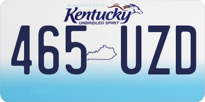 KY license plate 465UZD