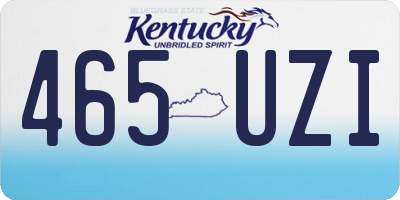 KY license plate 465UZI