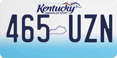 KY license plate 465UZN