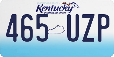 KY license plate 465UZP