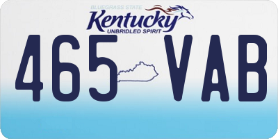 KY license plate 465VAB