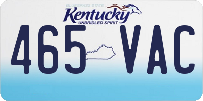 KY license plate 465VAC