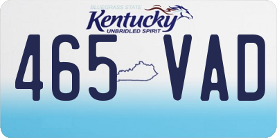 KY license plate 465VAD
