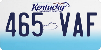 KY license plate 465VAF