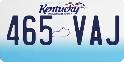 KY license plate 465VAJ