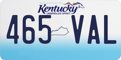 KY license plate 465VAL
