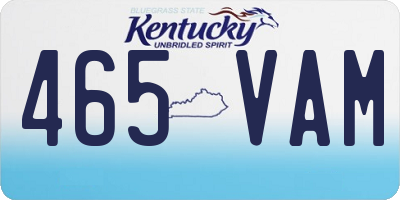 KY license plate 465VAM