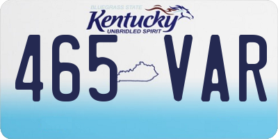 KY license plate 465VAR