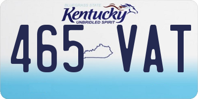 KY license plate 465VAT