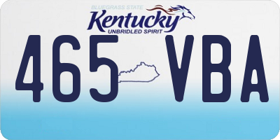 KY license plate 465VBA