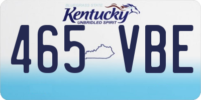 KY license plate 465VBE