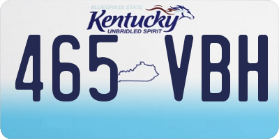 KY license plate 465VBH