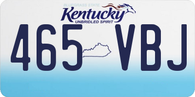 KY license plate 465VBJ