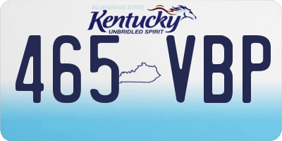 KY license plate 465VBP
