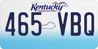 KY license plate 465VBQ