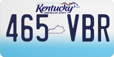 KY license plate 465VBR