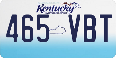KY license plate 465VBT