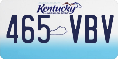 KY license plate 465VBV