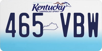 KY license plate 465VBW