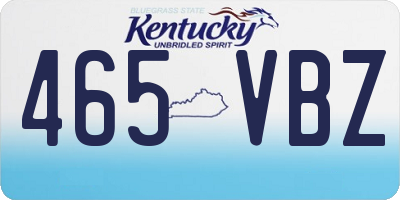 KY license plate 465VBZ