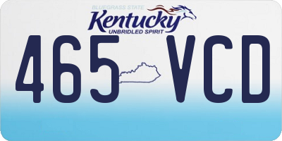 KY license plate 465VCD