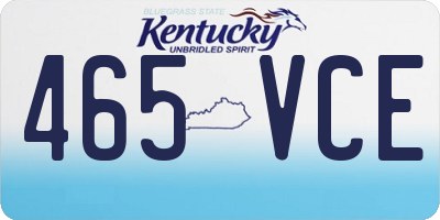 KY license plate 465VCE