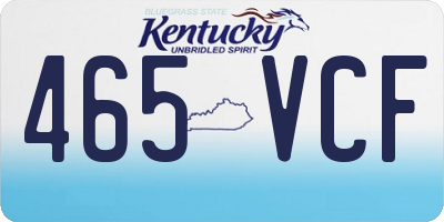 KY license plate 465VCF
