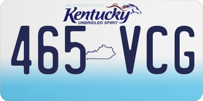 KY license plate 465VCG