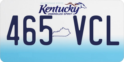 KY license plate 465VCL