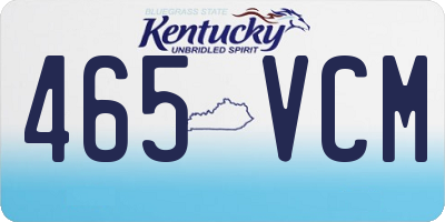 KY license plate 465VCM