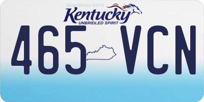 KY license plate 465VCN