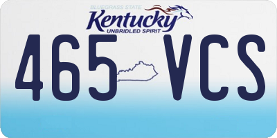 KY license plate 465VCS