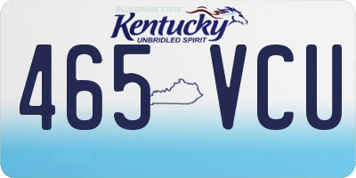 KY license plate 465VCU