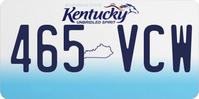 KY license plate 465VCW