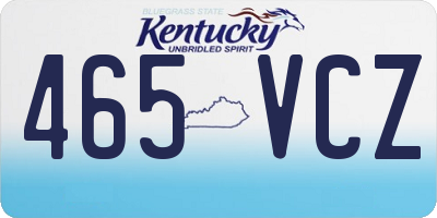 KY license plate 465VCZ