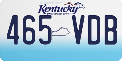 KY license plate 465VDB