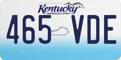 KY license plate 465VDE
