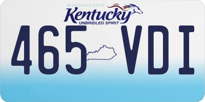 KY license plate 465VDI
