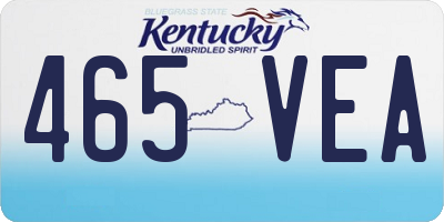 KY license plate 465VEA