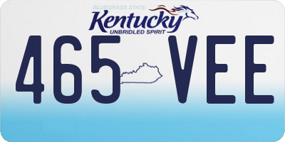 KY license plate 465VEE