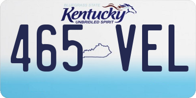 KY license plate 465VEL