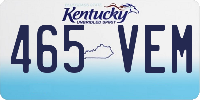KY license plate 465VEM