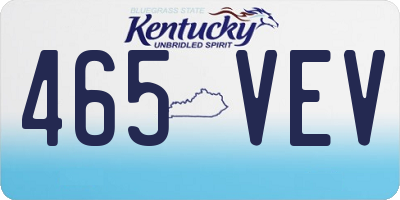 KY license plate 465VEV