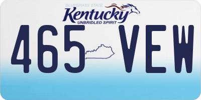 KY license plate 465VEW