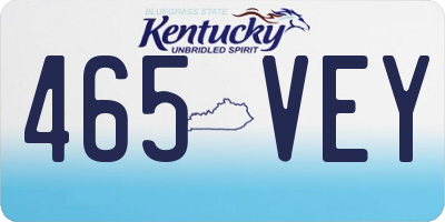 KY license plate 465VEY