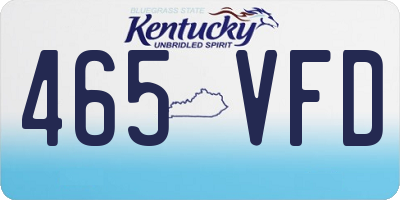 KY license plate 465VFD