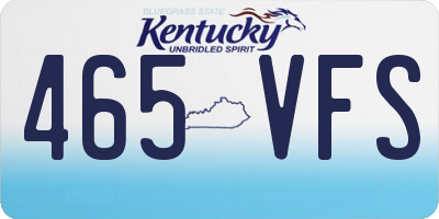 KY license plate 465VFS