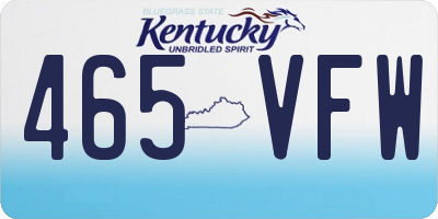 KY license plate 465VFW